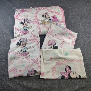 Dundee Minnie Mouse Bedding Set Toddler Pink Vintage Disney Nursery Quilt